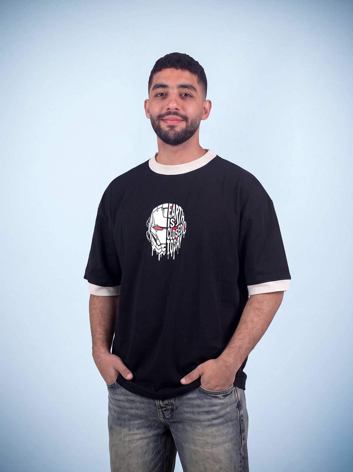 “Earth Closed” Graphic Ringer Tee