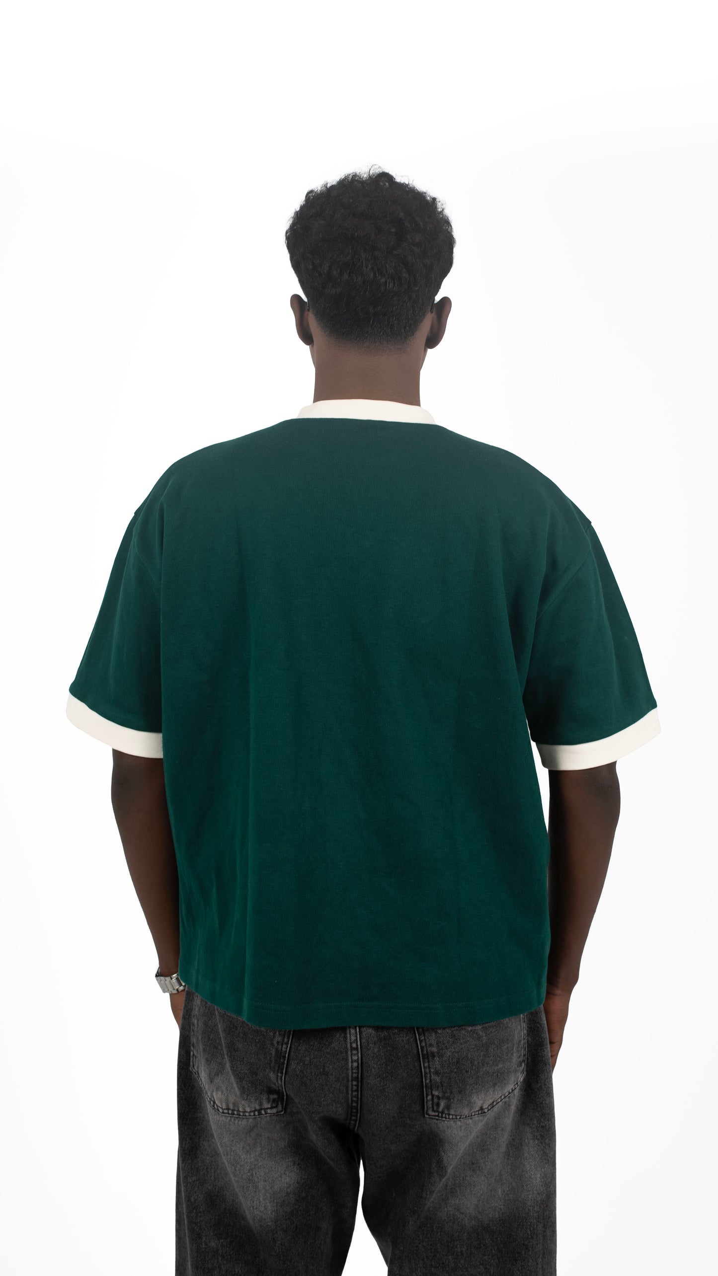 Ringer Tee Olive x White