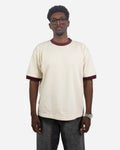 Cream x Burgundy Ringer Tee