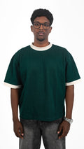 Ringer Tee Olive x White