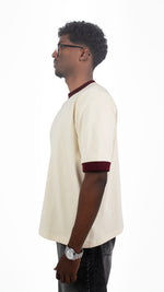 Ringer Tee Creamy x Burgundy