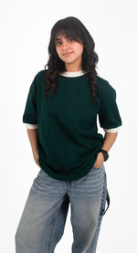 Ringer Tee Olive x White
